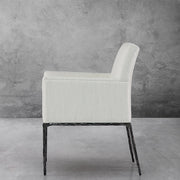 Hand-Forged Metal Track Fabric Lounge Armchair