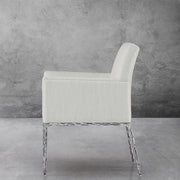 Hand-Forged Metal Track Fabric Lounge Armchair