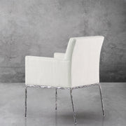 Hand-Forged Metal Track Fabric Lounge Armchair