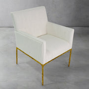 Hand-Forged Metal Track Fabric Lounge Armchair