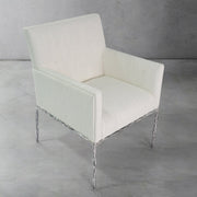 Hand-Forged Metal Track Fabric Lounge Armchair