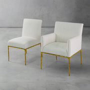 Hand-Forged Metal Track Fabric Lounge Armchair