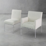 Hand-Forged Metal Track Fabric Lounge Armchair