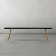 Hand-Forged Metal Retro Copper Frame Solid Wood Dining Bench