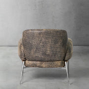 Hand-Forged Metal Vintage Pearl Grain Cowhide Lounge Chair