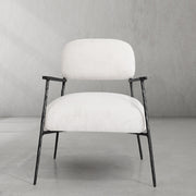 Hand-Forged Metal White Pure Wood Handrail Chair