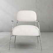 Hand-Forged Metal White Pure Wood Handrail Chair
