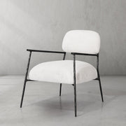 Hand-Forged Metal White Pure Wood Handrail Chair