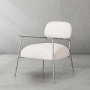 Hand-Forged Metal White Pure Wood Handrail Chair