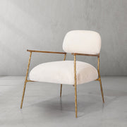 Hand-Forged Metal White Pure Wood Handrail Chair