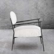 Hand-Forged Metal White Pure Wood Handrail Chair