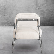 Hand-Forged Metal White Pure Wood Handrail Chair