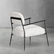 Hand-Forged Metal White Pure Wood Handrail Chair