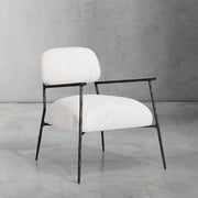 Hand-Forged Metal White Pure Wood Handrail Chair