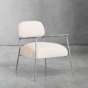 Hand-Forged Metal White Pure Wood Handrail Chair