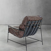 Hand-Forged Metal Leather Armchair