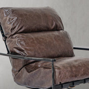 Hand-Forged Metal Leather Armchair