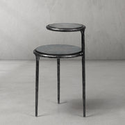 Hand-Forged Metal Tiered Accent Table