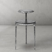 Hand-Forged Metal Tiered Accent Table