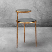 Hand-Forged Metal Tiered Accent Table