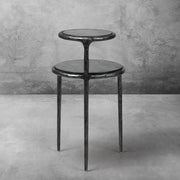 Hand-Forged Metal Tiered Accent Table