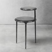 Hand-Forged Metal Tiered Accent Table