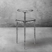 Hand-Forged Metal Tiered Accent Table