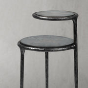 Hand-Forged Metal Tiered Accent Table