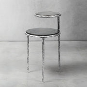 Hand-Forged Metal Tiered Accent Table