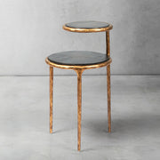 Hand-Forged Metal Tiered Accent Table