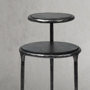 Hand-Forged Metal Tiered Accent Table
