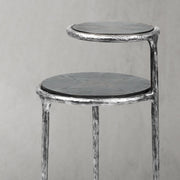 Hand-Forged Metal Tiered Accent Table