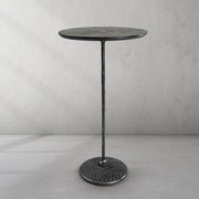 Hand-Forged Metal Wooden Side Table