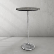 Hand-Forged Metal Wooden Side Table