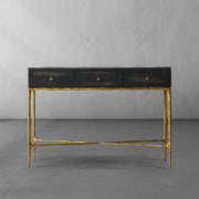 Hand-Forged Metal 3 Drawer Desk
