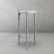 Hand-Forged Metal Round  Horn Marble Coffee Table & Side Table