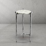 Hand-Forged Metal Round  Horn Marble Coffee Table & Side Table