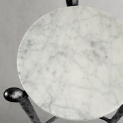 Hand-Forged Metal Round  Horn Marble Coffee Table & Side Table