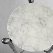 Hand-Forged Metal Round  Horn Marble Coffee Table & Side Table