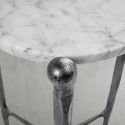 Hand-Forged Metal Round  Horn Marble Coffee Table & Side Table