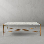 Hand-Forged Metal Square Horn Marble Coffee Table 39