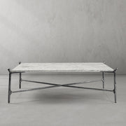 Hand-Forged Metal Square Horn Marble Coffee Table 39