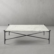 Hand-Forged Metal Square Horn Marble Coffee Table 39