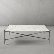 Hand-Forged Metal Square Horn Marble Coffee Table 39
