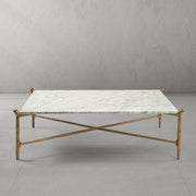 Hand-Forged Metal Square Horn Marble Coffee Table 39