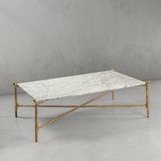 Hand-Forged Metal Square Horn Marble Coffee Table 39