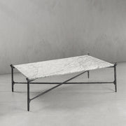Hand-Forged Metal Square Horn Marble Coffee Table 39