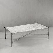 Hand-Forged Metal Square Horn Marble Coffee Table 39