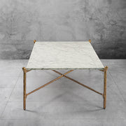 Hand-Forged Metal Square Horn Marble Coffee Table 39