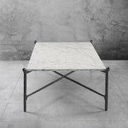 Hand-Forged Metal Square Horn Marble Coffee Table 39
